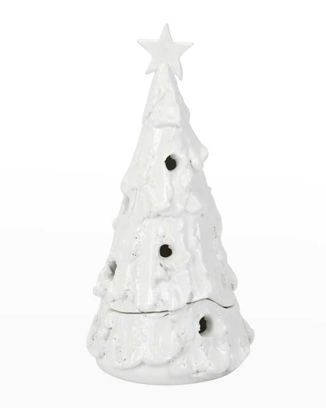 Foresta Bianca Small Flocked Tree With Star